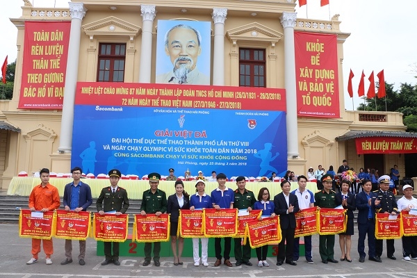 Đoàn thanh niên Tổng công ty BĐATHH miền Bắc tham gia Ngày chạy Olympic vì sức khỏe toàn dân năm 2018